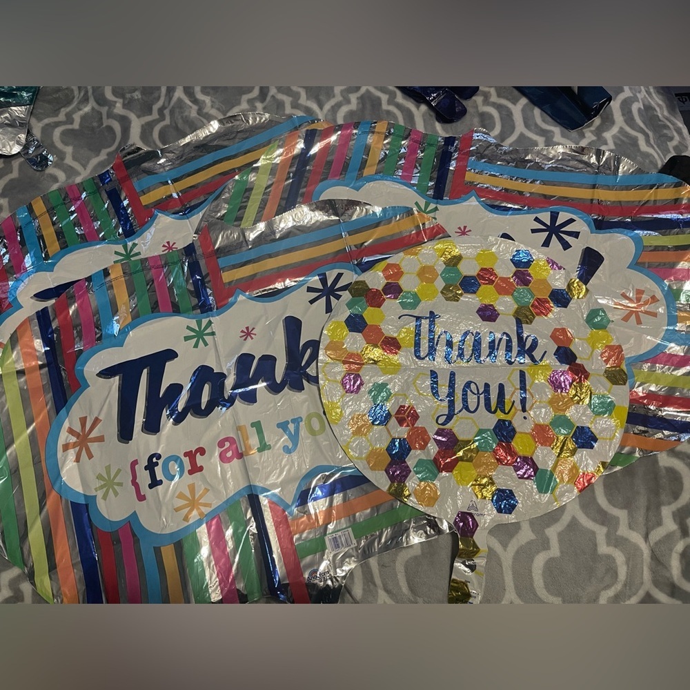GIANT sized Helium Balloons, (3) giant, thank you for all you do (1) 18” round